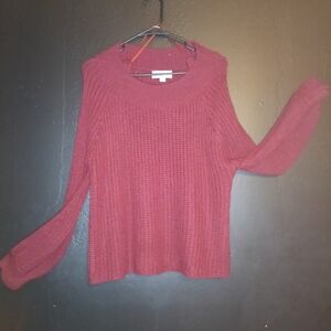 Women’s Maroon Open-Shoulder Sweater